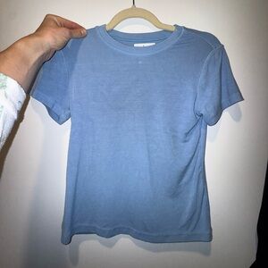VELVET by Graham Spencer Light Blue T-Shirt, Ribbed, Tight, Small